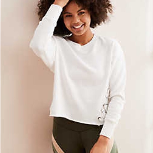 side lace up sweatshirt